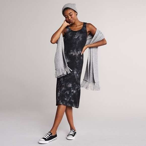 Yummy Sweater Co. Sleeveless Rib Knit Tie-Dye Print Dress Woman’s SZ Small - Picture 1 of 10